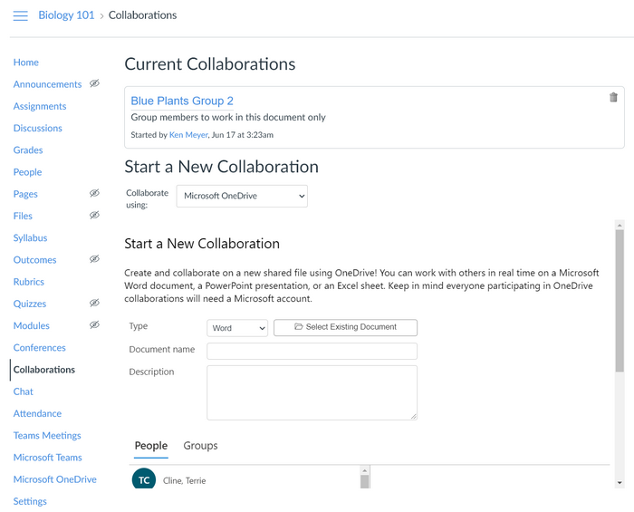 Add a collaboration or current collaboration
