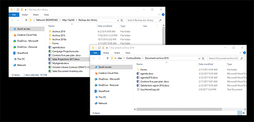 screenshot of Overlapping windows