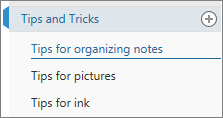 Page tabs in a OneNote notebook