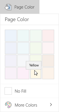 Page color options in OneNote for Windows 10