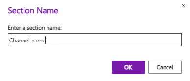 OneNote channel section