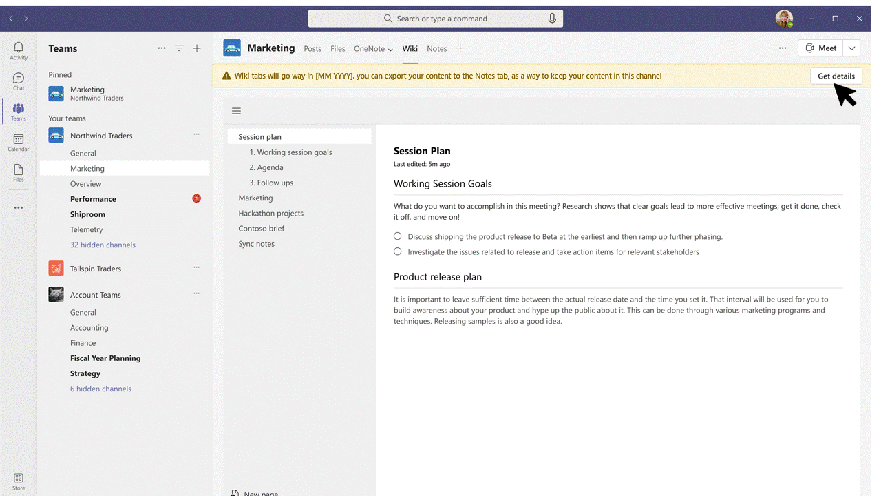 Export wiki to Notes