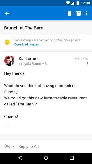 "Some images were blocked" message appears at the top of an email