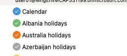 This is of list of calendar folder in legacy Outlook.