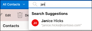 Searching for people with the search bar.