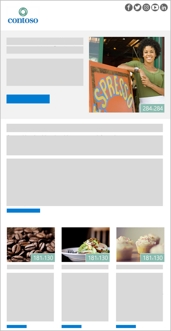A 4-image Outlook newsletter template
