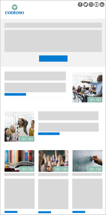 A 5-image Outlook newsletter template