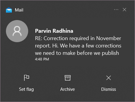 Windows notice
