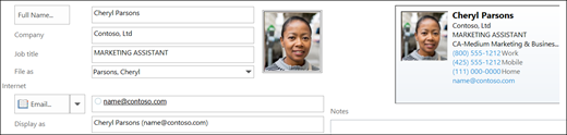 You can add or change a picture for a contact.