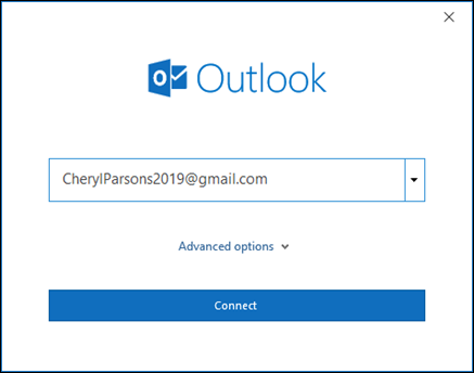Enter your Gmail address and select Connect.