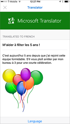 The translated text is displayed