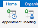 Appointment and Meeting buttons