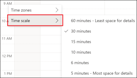 Time scale is selected in time scale settings.