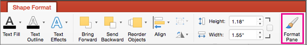 PowerPoint for Mac Shape Format tab