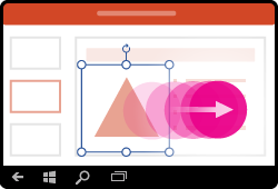 PowerPoint for Windows Mobile gesture move shape