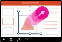 PowerPoint for Windows Mobile gesture resize shape
