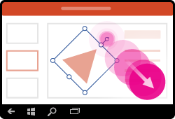 PowerPoint for Windows Mobile gesture rotate shape