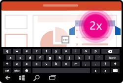 PowerPoint for Windows Mobile gesture edit word