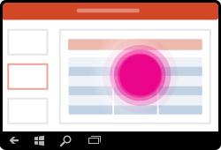 PowerPoint for Windows Mobile gesture select table