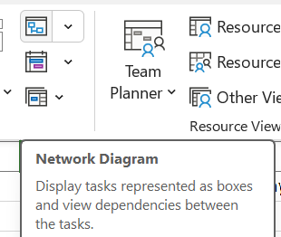 Image of Network Diagram button on the View tab.
