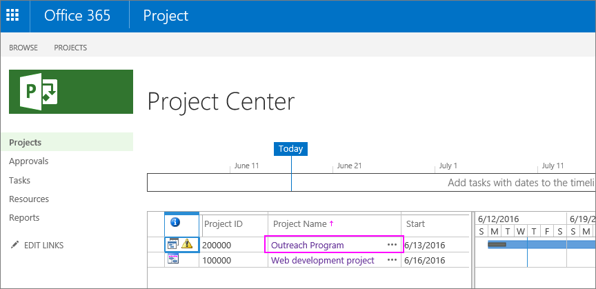 Choose the name of the project.