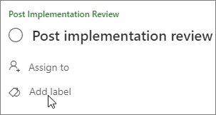 Adding a label in Project task details