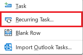 Recurring Task command image