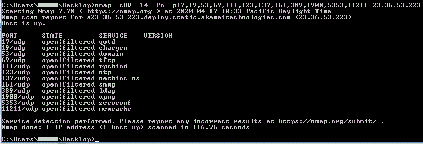 Windows nmap scan