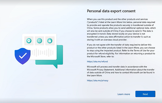 Windows 11 Privacy page
