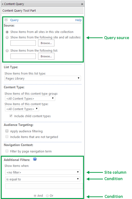 Query configuration in CQWP