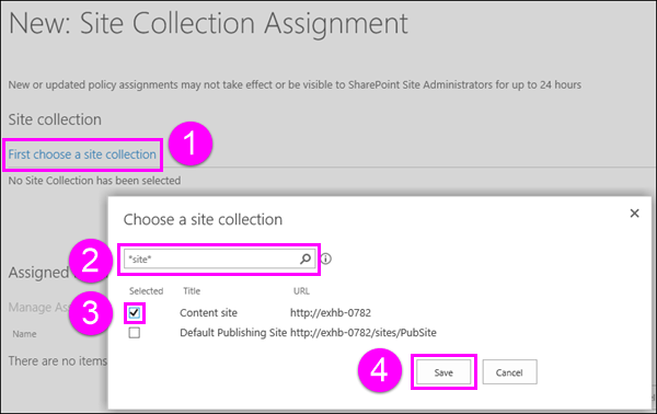 Choose a site collection page