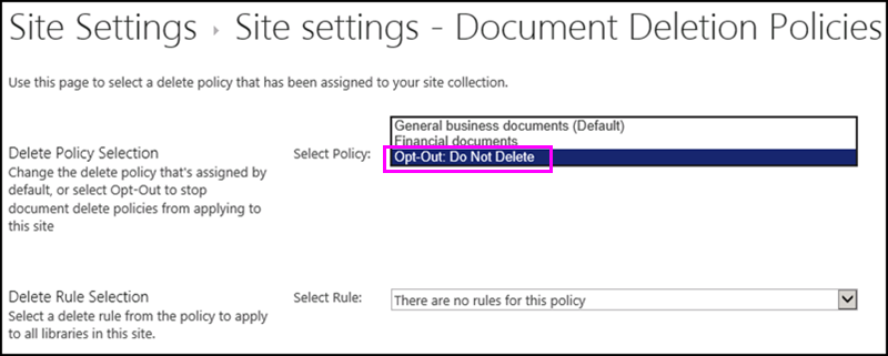 Opt Out option