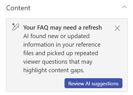 FAQ - review AI suggestions