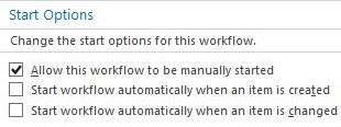 The Start Options dialog box