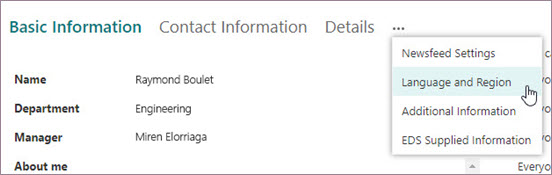Select language settings