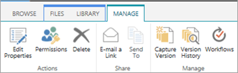 Manage tab