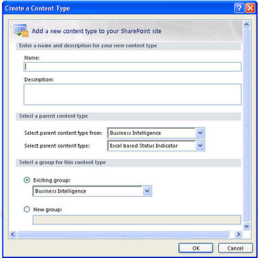 New Content Type dialog box