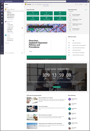 Example of a class dashboard site