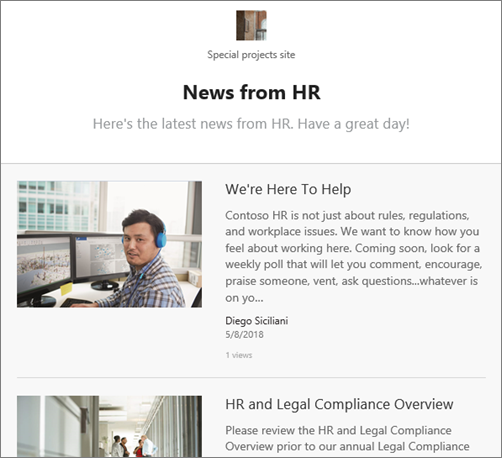 News digest email