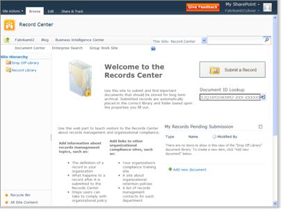 The Records Center site