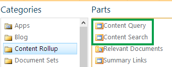 Content Query and Content Search Web Part