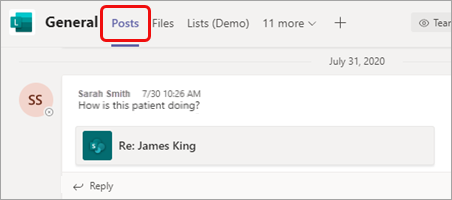 Message as it appears in Posts