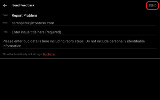 send feedback or report an issue