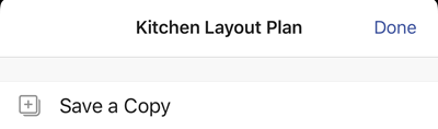 The Save A Copy options in Visio Viewer for iOS.