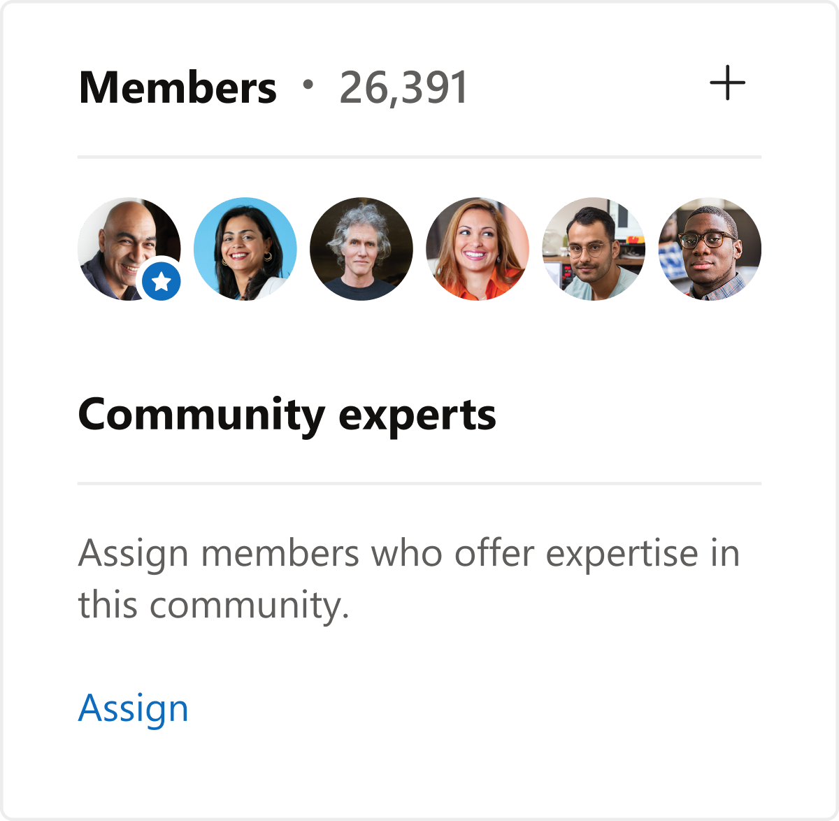 The List of community experts shows which community users are experts in the chosen space.