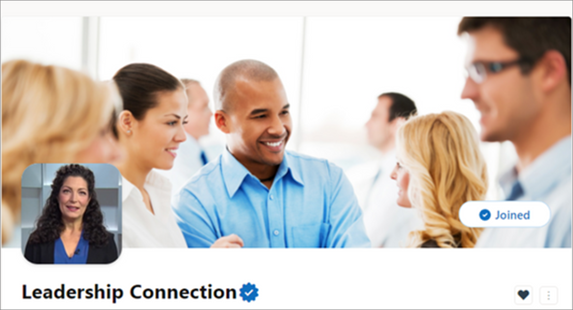 Screenshot that shows the official community with a blue badge.