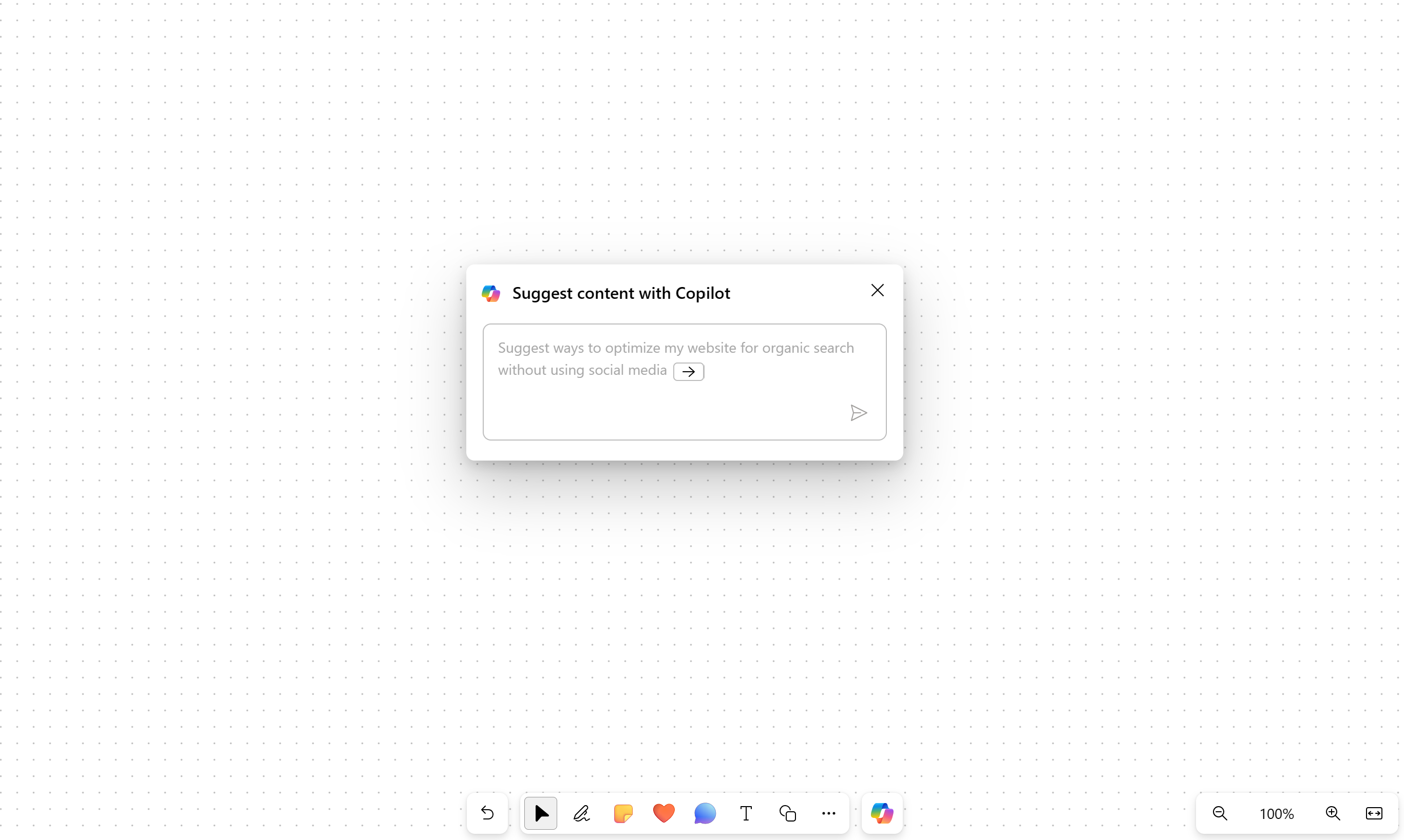 Screen of Copilot Suggest Dialog