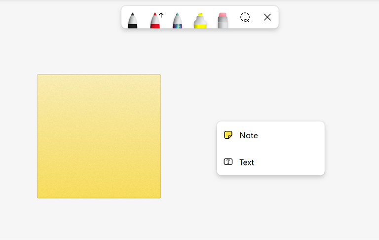 Options on Whiteboards right-click menu