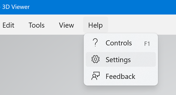 Settings in 3D viewer