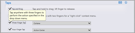 A third-party touchpad settings screen